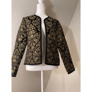 Women's Old Navy Black & Gold Floral Blazer Size M